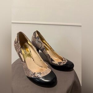 Michael Kors Snakeskin and Black Heels